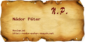 Nádor Péter névjegykártya