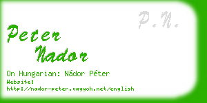 peter nador business card